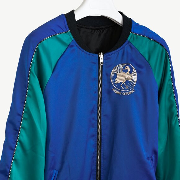 Opening Ceremony Reversible Blue & Black Embroidered Bomber Jacket - Picture 6 of 16
